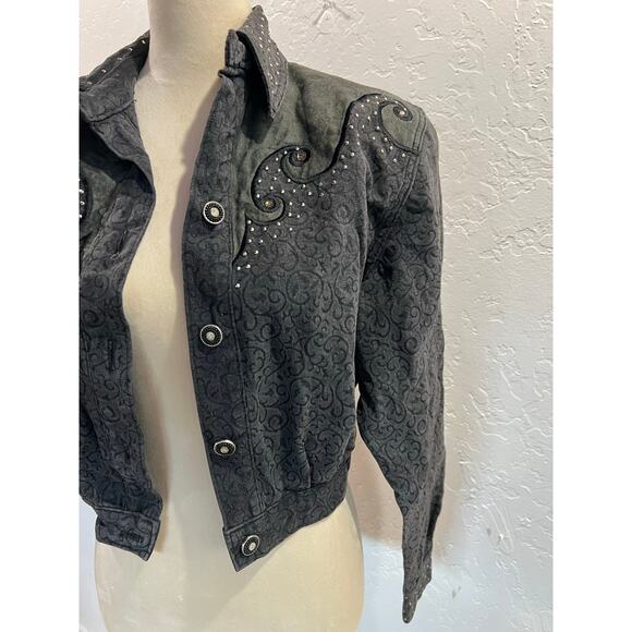 Vintage 80s/90s Caché Studded Cropped Jacket – XS – Rare Find - Picture 5 of 16